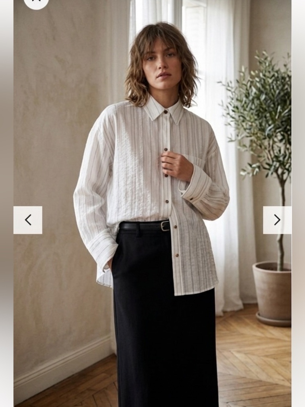 MNG Zaro Stripe Shirt Oversize   Size 8 Effortless Chic